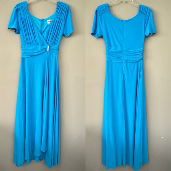 Anny Lee Turquoise Fit and Flare Column Shape Dress M - Picture 1 of 6